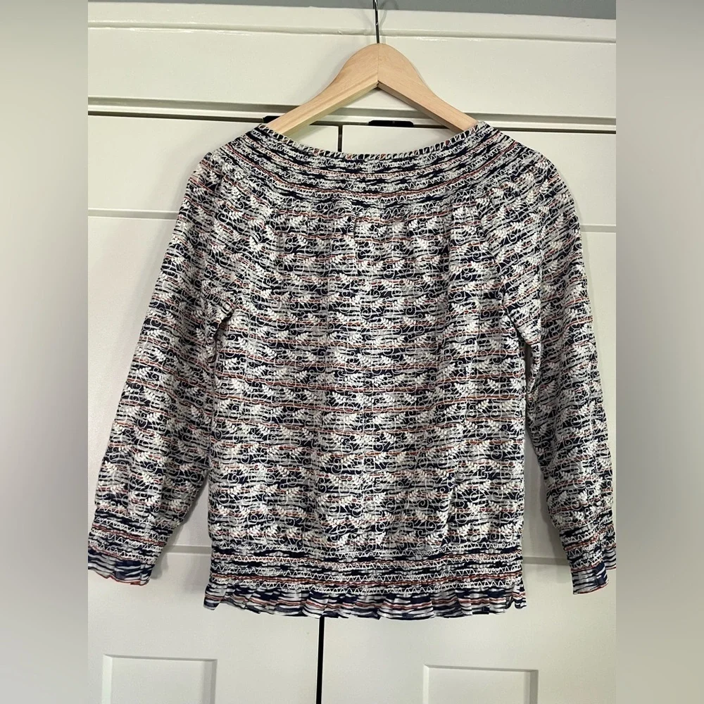 Tory Burch Embroidered Long Sleeve Blouse